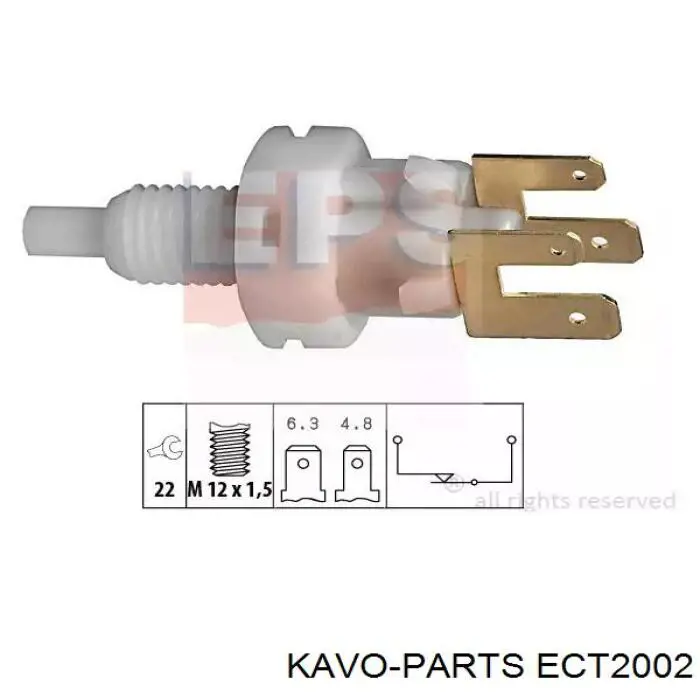 Датчик указателя температуры охлаждающей жидкости Kavo Parts ECT2002 цена, от 4.28 USD