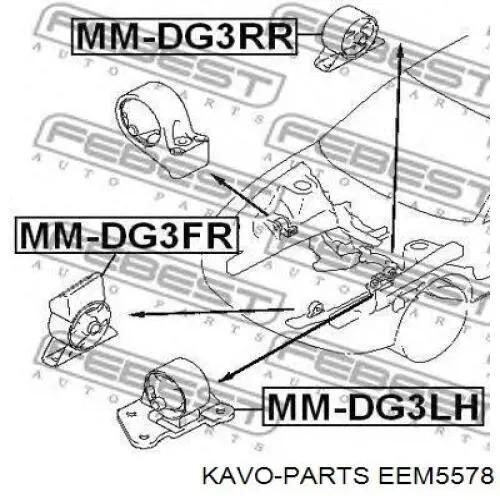 Подушка двигателя Kavo Parts EEM5578
