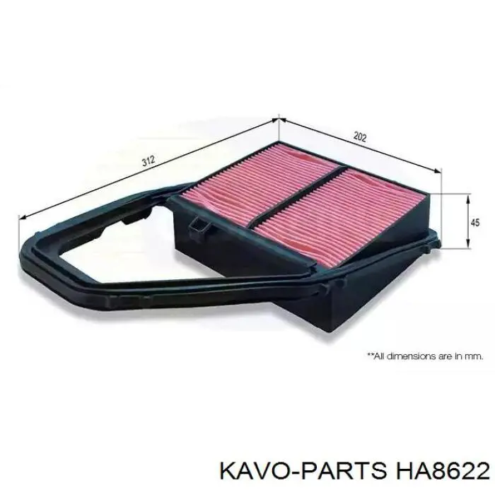 Фильтр воздушный Kavo Parts HA8622