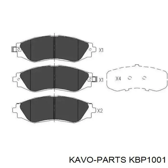 Колодки тормозные передние дисковые Kavo Parts KBP1001