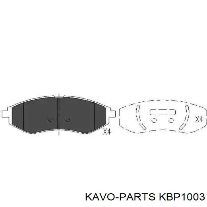 KBP1003 Kavo Parts sapatas do freio dianteiras de disco