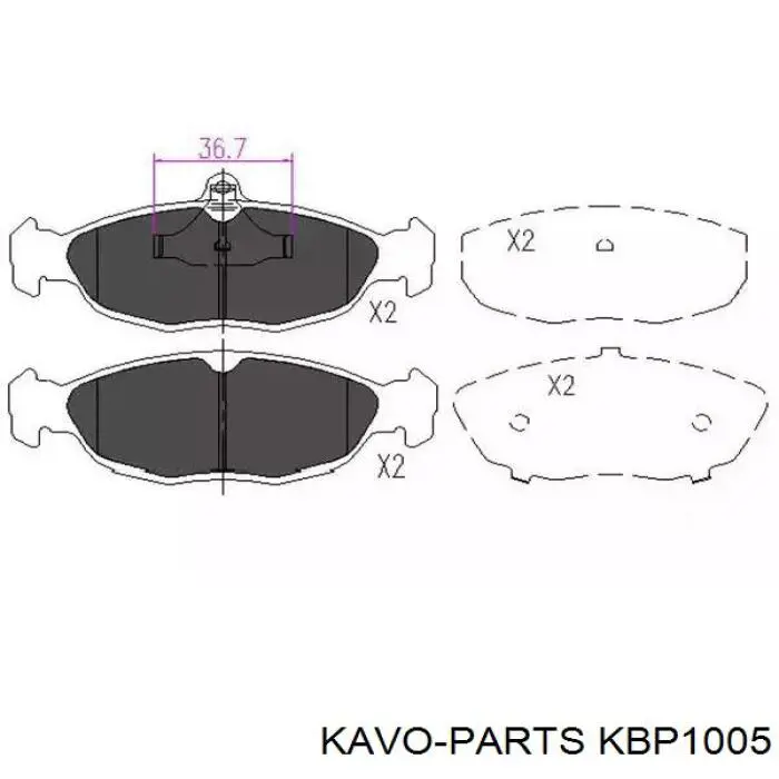 KBP1005 Kavo Parts sapatas do freio dianteiras de disco