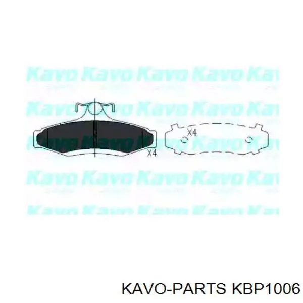 Задние тормозные колодки KBP1006 Kavo Parts