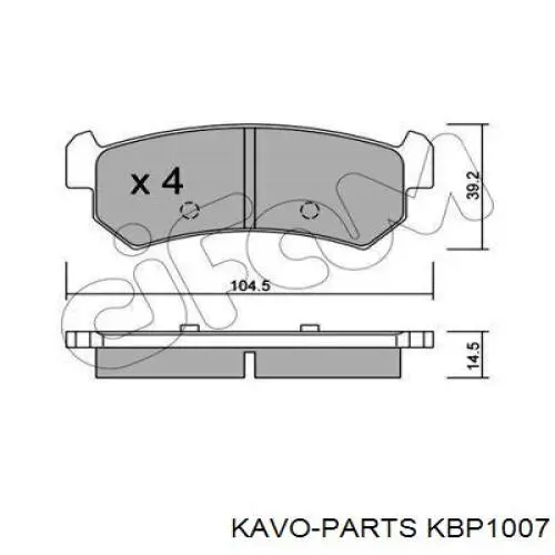 Колодки гальмові задні, дискові KBP1007 Kavo Parts