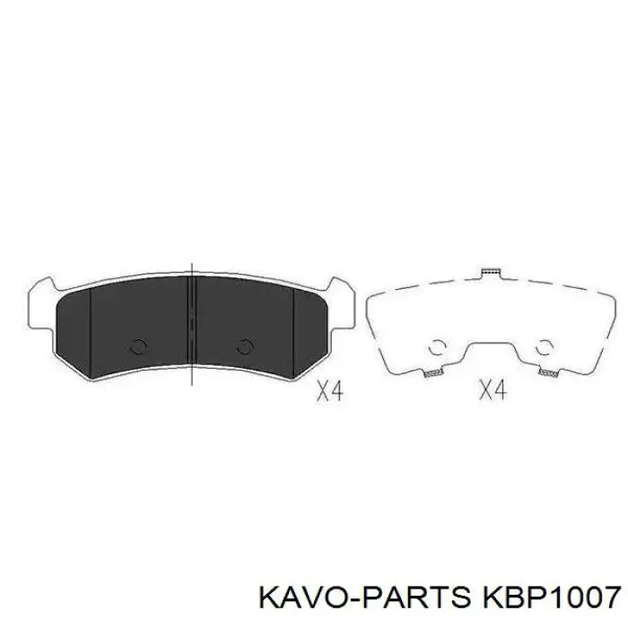 KBP-1007 Kavo Parts колодки тормозные задние дисковые