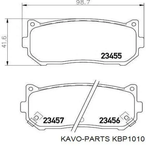 Колодки дисковые  Kavo Parts KBP1010 цена, от 15.89 USD