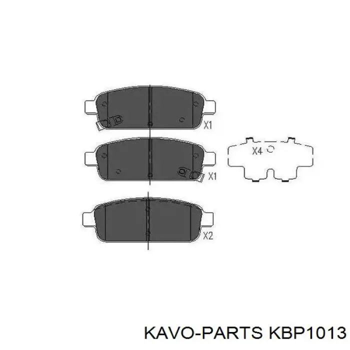 KBP-1013 Kavo Parts sapatas do freio traseiras de disco