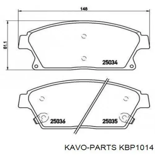 Купить KBP1014 Kavo Parts Колодки тормозные