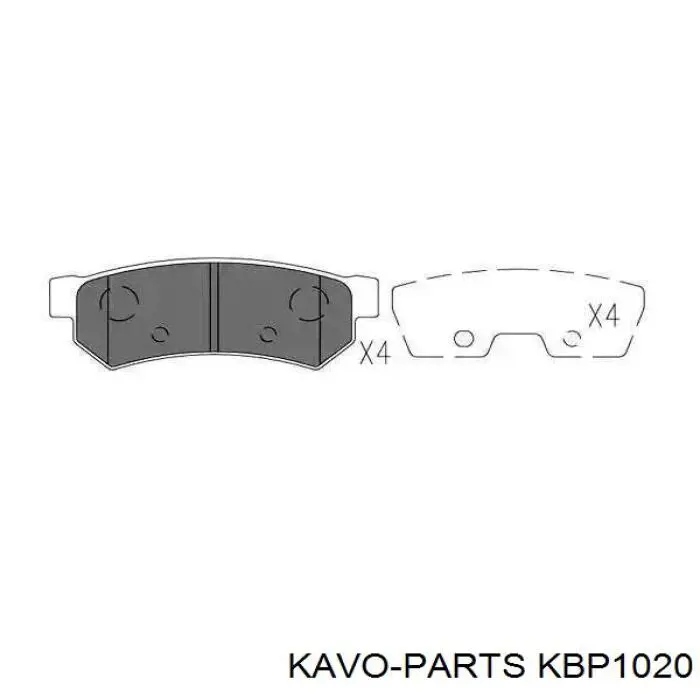 Колодки тормозные задние дисковые KAVO PARTS KBP1020