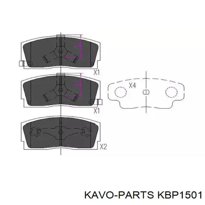 Передние тормозные колодки KBP1501 Kavo Parts