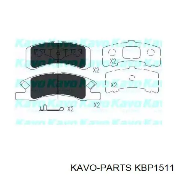 KBP1511 Kavo Parts колодки тормозные передние дисковые