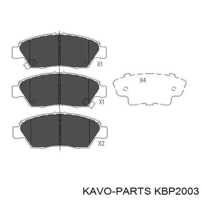 KBP2003 Kavo Parts sapatas do freio dianteiras de disco