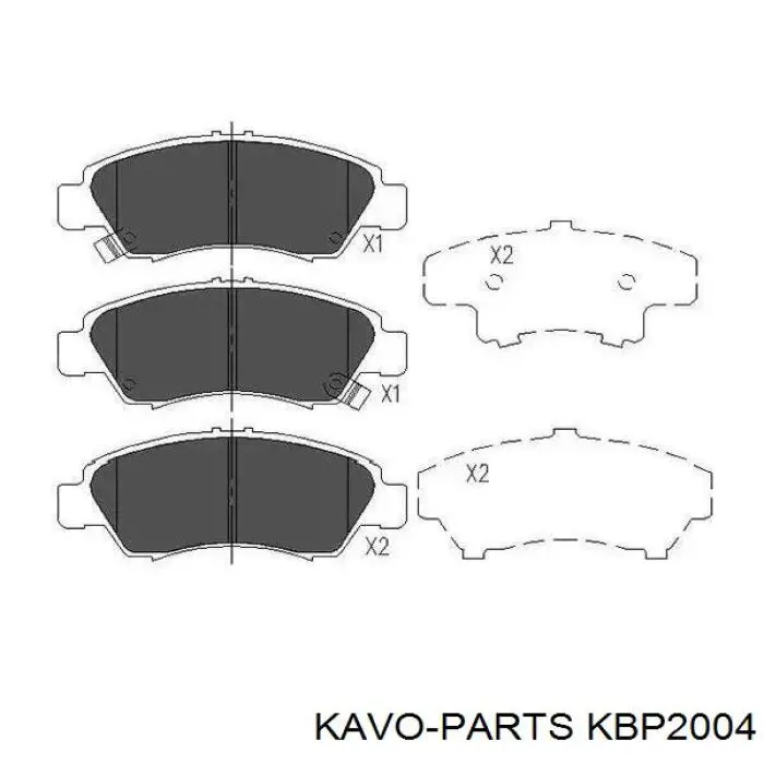KBP2004 Kavo Parts sapatas do freio dianteiras de disco