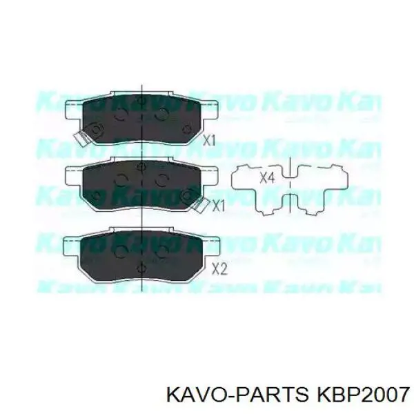 Pastillas de freno traseras KBP2007 Kavo Parts