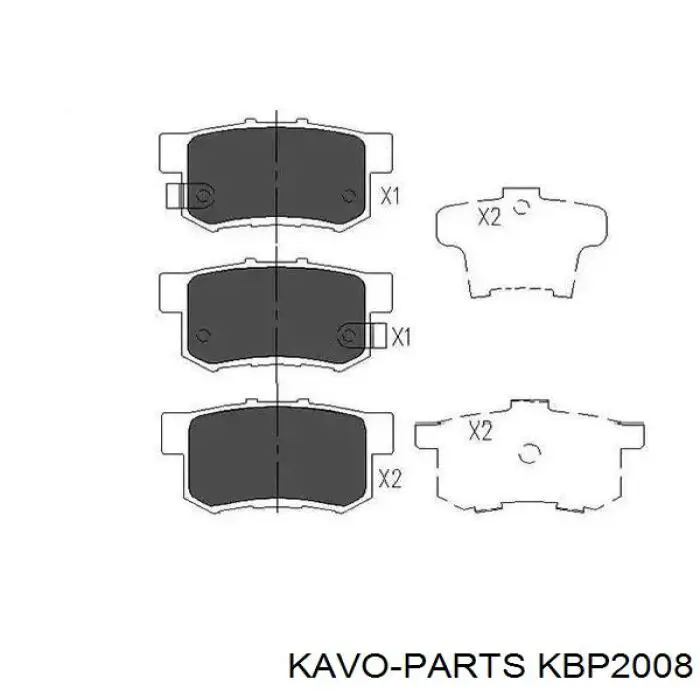 Колодки тормозные задние дисковые KAVO PARTS KBP2008