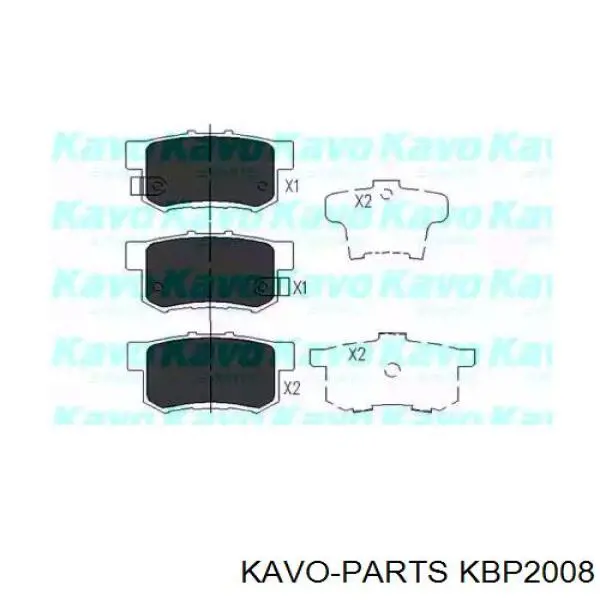 Pastillas de freno traseras KBP2008 Kavo Parts