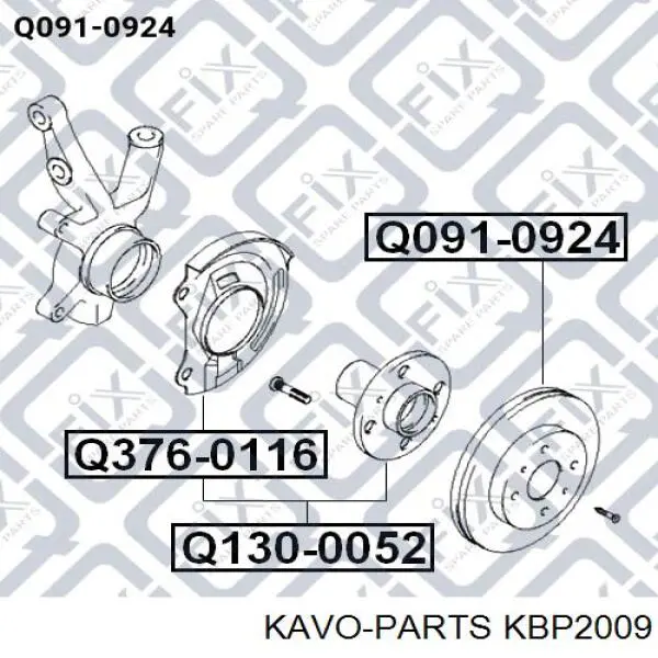 Задние тормозные колодки KBP2009 Kavo Parts