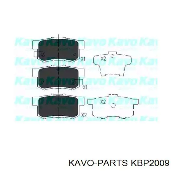 Pastillas de freno traseras KBP2009 Kavo Parts