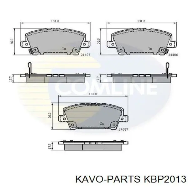 Купить KBP2013 Kavo Parts Колодки тормозные