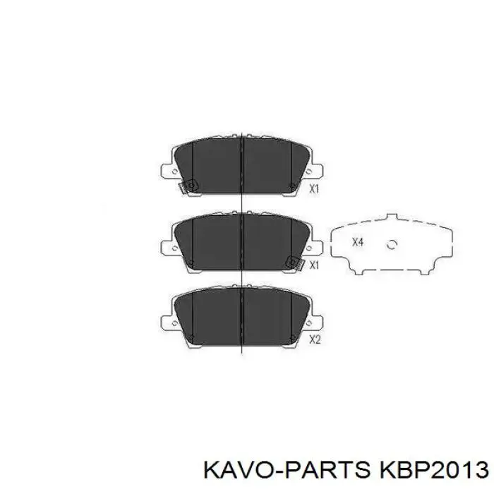 KBP2013 Kavo Parts sapatas do freio dianteiras de disco