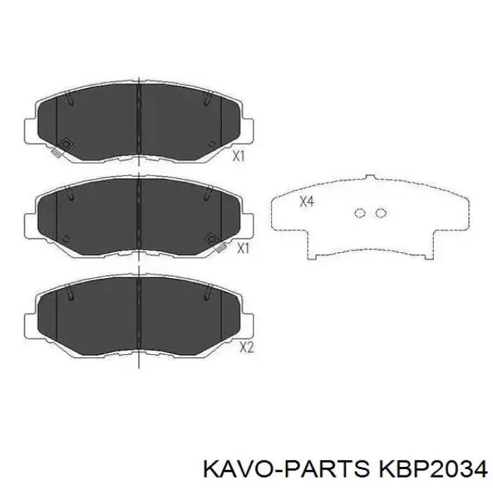 Колодки тормозные передние дисковые Kavo Parts KBP2034