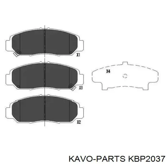 Передние тормозные колодки KBP2037 Kavo Parts