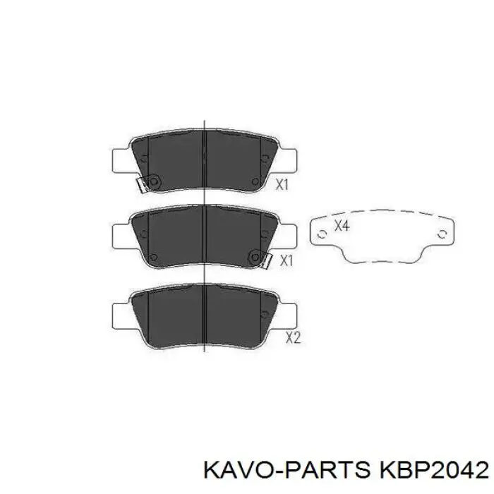 Задние тормозные колодки KBP2042 Kavo Parts