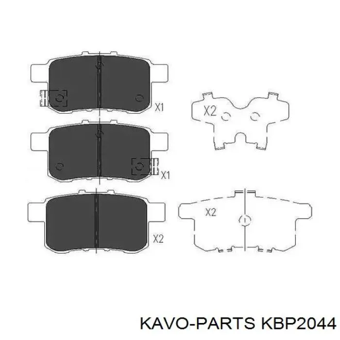 Задние тормозные колодки KBP2044 Kavo Parts