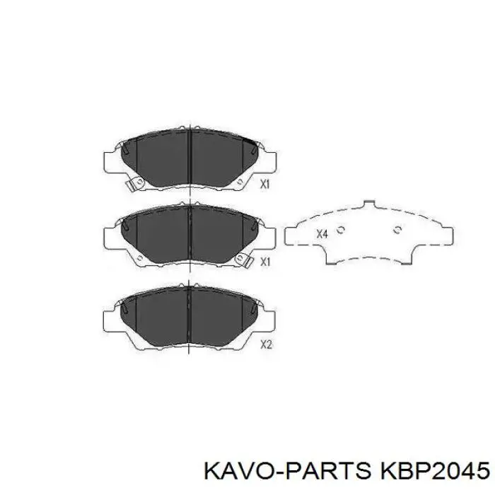 Передние тормозные колодки KBP2045 Kavo Parts