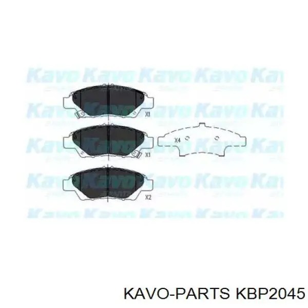 Pastillas de freno delanteras KBP2045 Kavo Parts