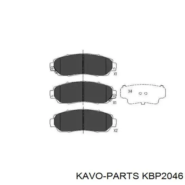 Передние тормозные колодки KBP2046 Kavo Parts