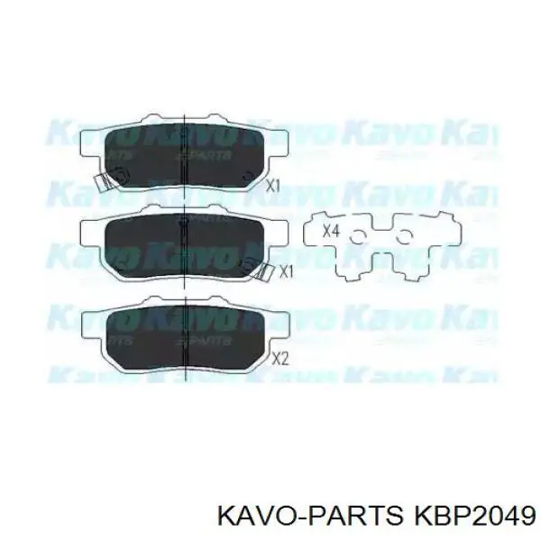 KBP-2049 Kavo Parts колодки тормозные задние дисковые