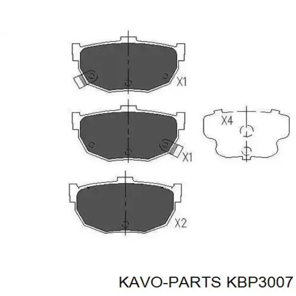 Колодки тормозные задние дисковые KAVO PARTS KBP3007