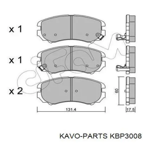Тормозные колодки Kavo Parts KBP3008