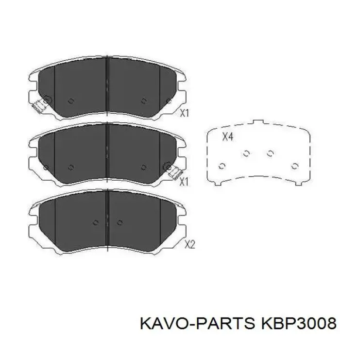 KBP-3008 Kavo Parts sapatas do freio dianteiras de disco