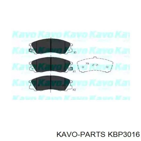 Передние тормозные колодки KBP3016 Kavo Parts