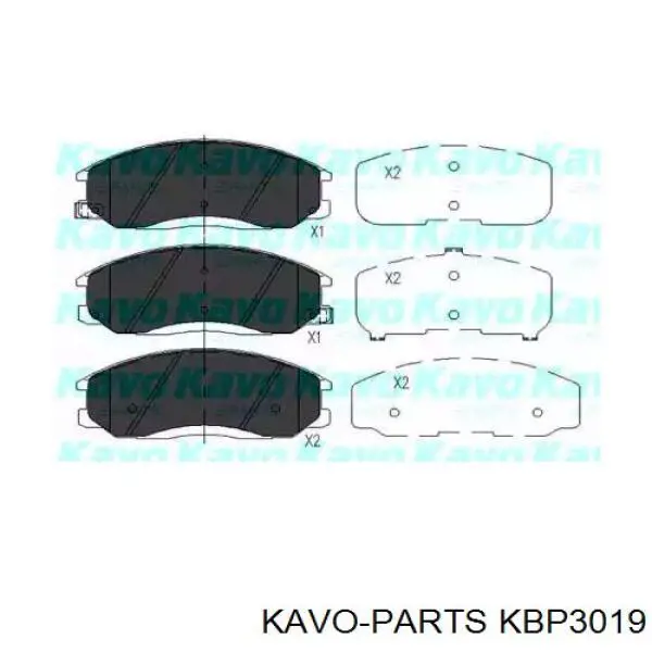 Pastillas de freno delanteras KBP3019 Kavo Parts