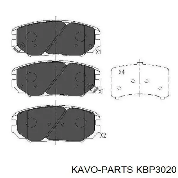 KBP3020 Kavo Parts sapatas do freio dianteiras de disco