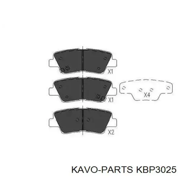 Колодки тормозные задние дисковые KAVO PARTS KBP3025