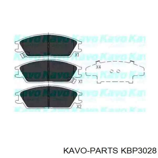 KBP-3028 Kavo Parts sapatas do freio dianteiras de disco