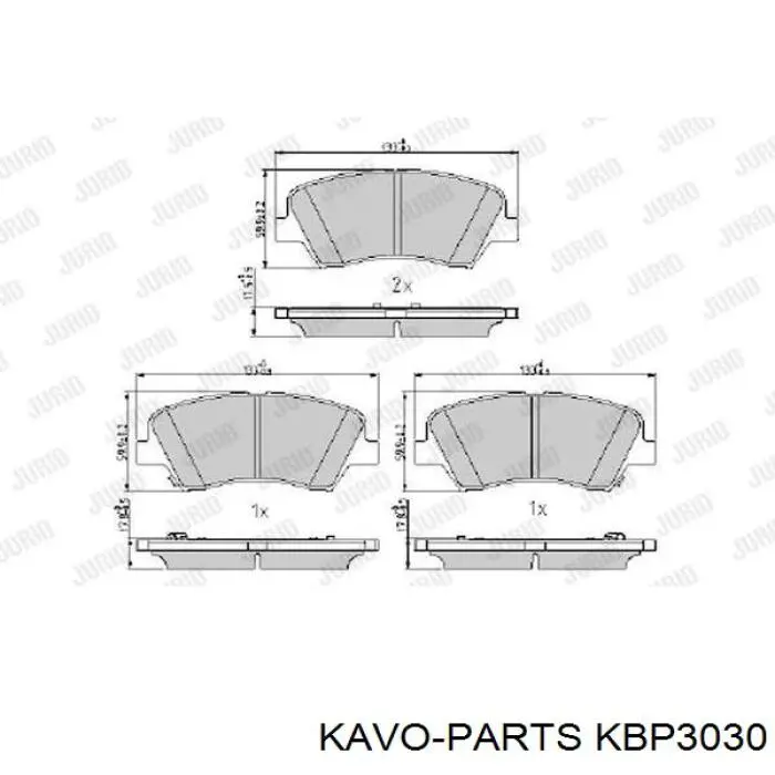 Колодки Kavo Parts KBP3030 цена, от 18.31 USD