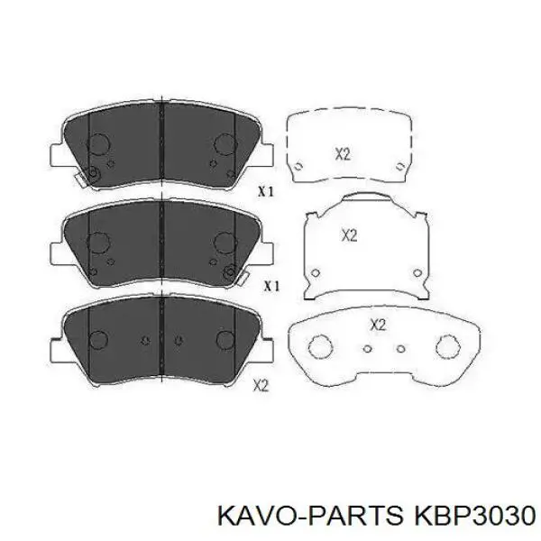 KBP-3030 Kavo Parts sapatas do freio dianteiras de disco