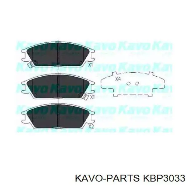 Передние тормозные колодки KBP3033 Kavo Parts