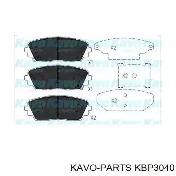 Передние тормозные колодки KBP3040 Kavo Parts