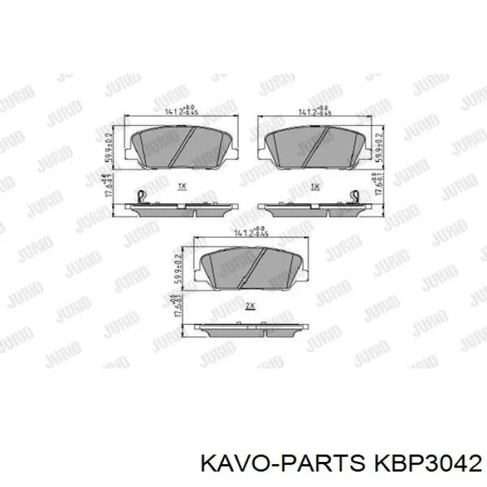 Тормозные колодки Kavo Parts KBP3042
