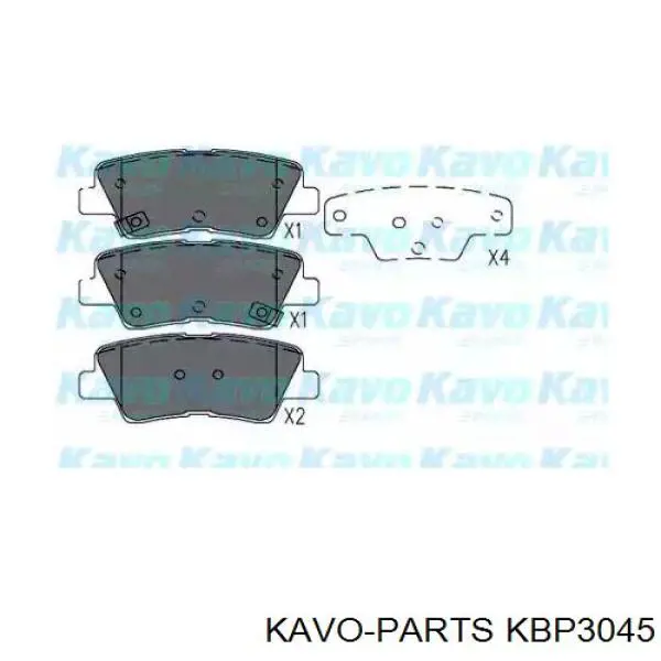 Задние тормозные колодки KBP3045 Kavo Parts