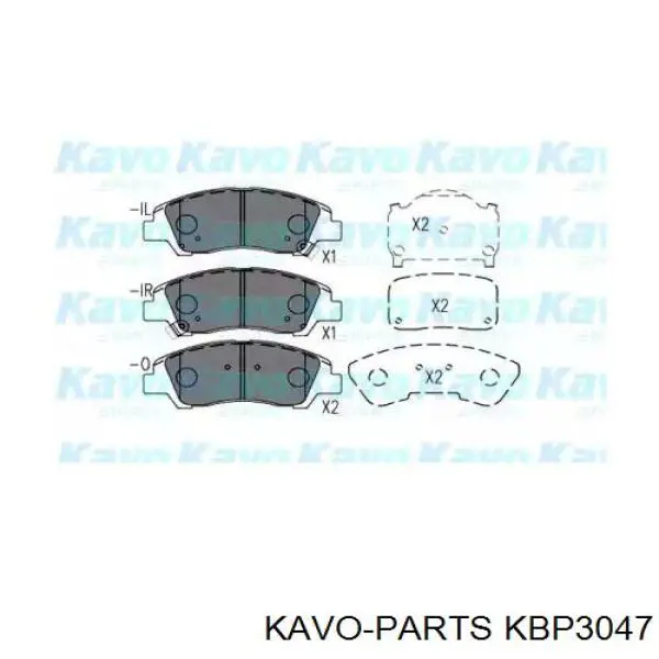 KBP-3047 Kavo Parts sapatas do freio dianteiras de disco