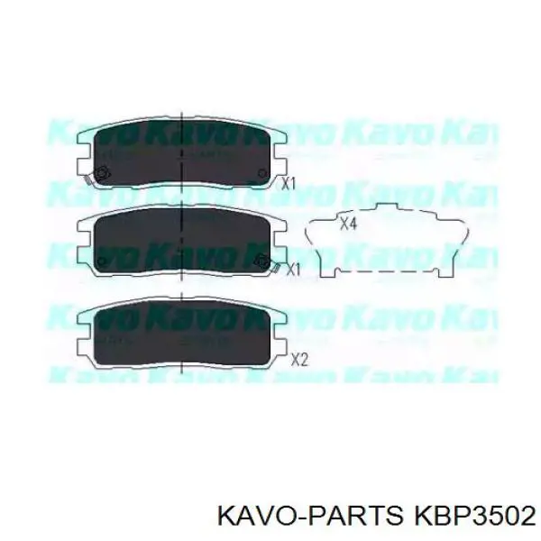 Задние тормозные колодки KBP3502 Kavo Parts