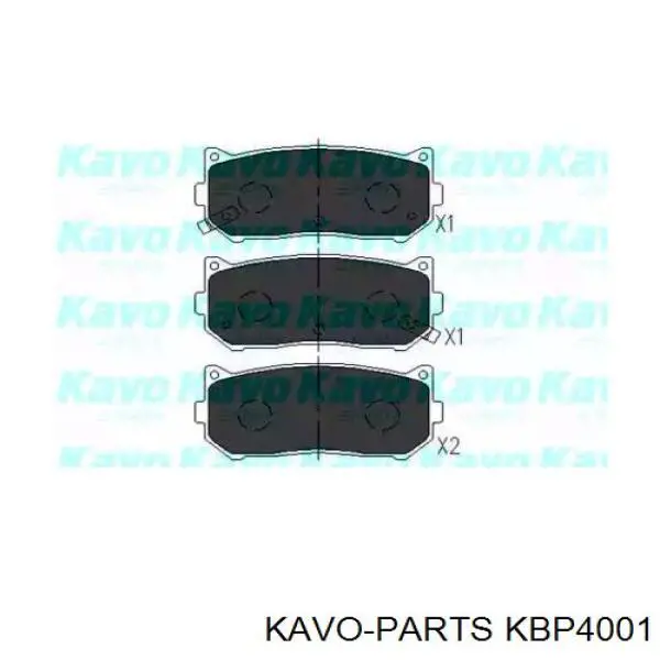 Задние тормозные колодки KBP4001 Kavo Parts