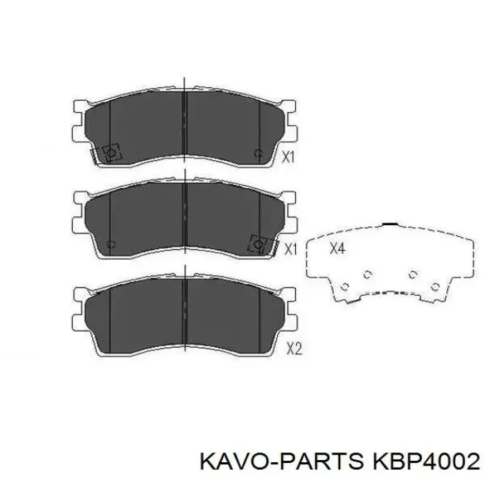 KBP-4002 Kavo Parts sapatas do freio dianteiras de disco